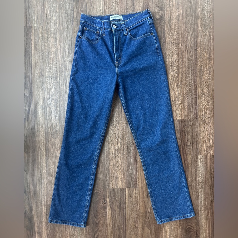 ABERCROMBIE & FITCH 90s Straight Ultra High Rise Jeans Minimalist Capsule Sz 25 - Picture 3 of 14